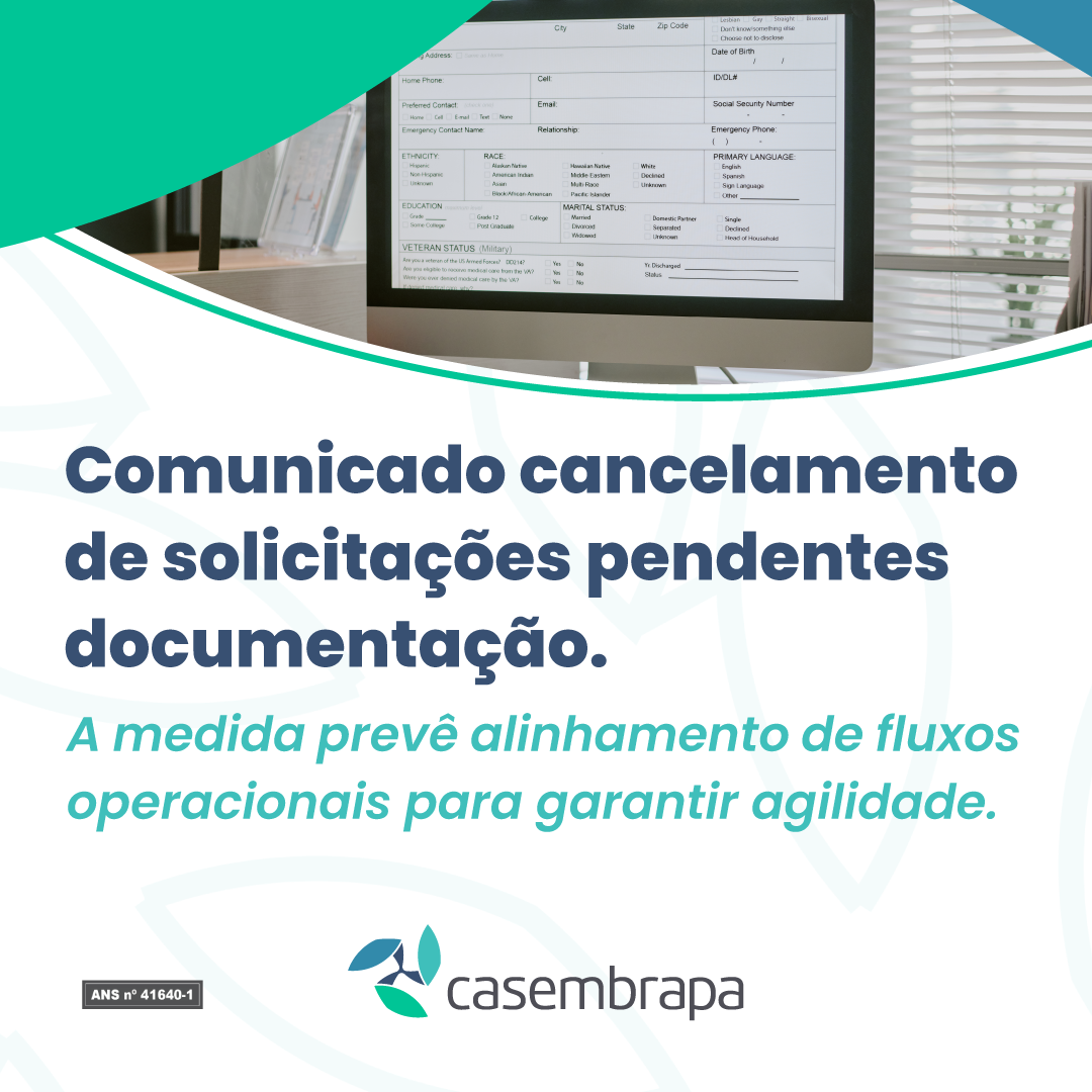 Cancelamento de solicitações pendentes documentação
